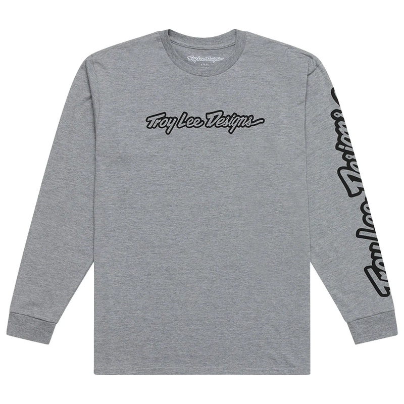 Troy Lee Designs Signature Long Sleeve Tee - Gray Heather