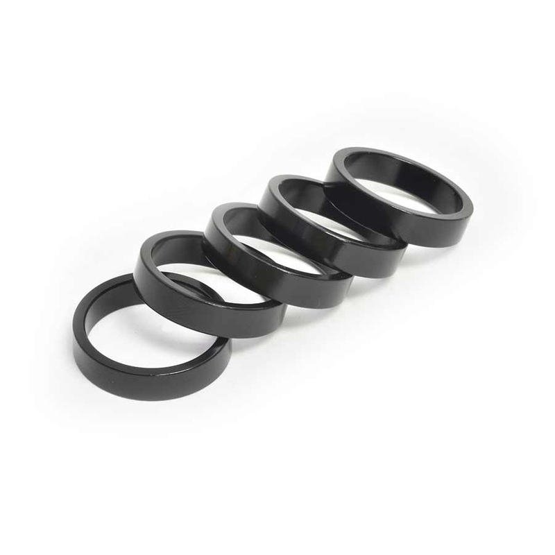 Wheels Manufacturing Aluminum Headset Spacer - 1-1/8" 7.5mm Black 5-pack