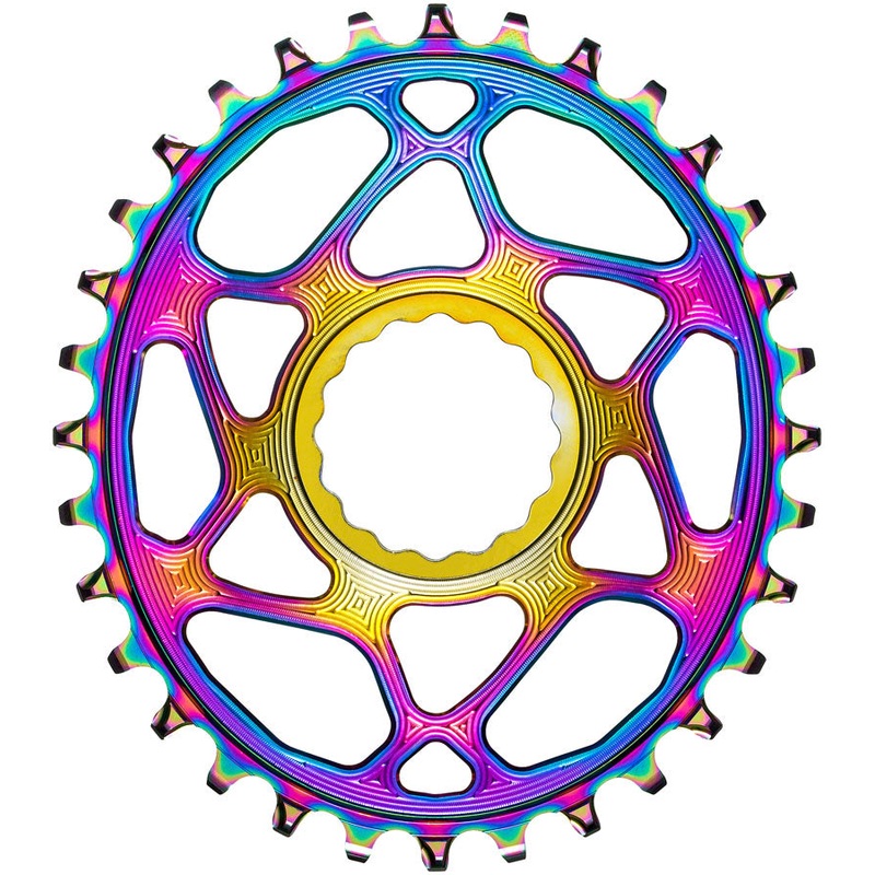 absoluteBLACK Oval Narrow-Wide Direct Mount Chainring - 30t CINCH Direct Mount 3mm Offset PVD Rainbow