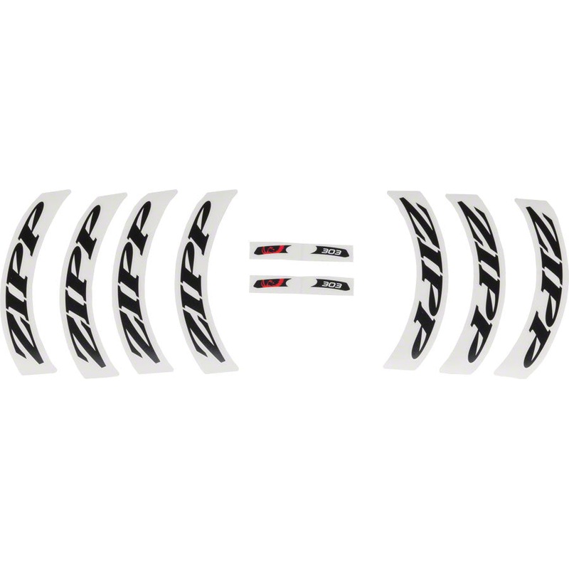 Zipp Decal Set - 303 Matte Black Logo, Complete for One Wheel