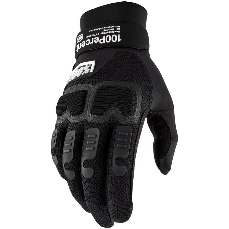 100% Langdale Gloves - Black Full Finger Mens X-Large