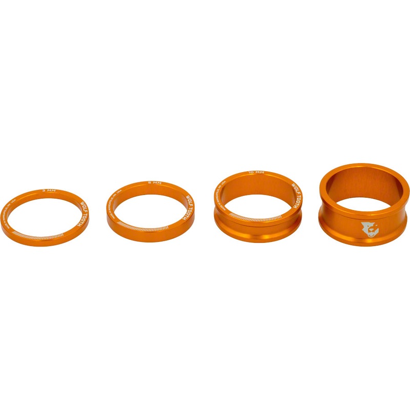 Wolf Tooth Headset Spacer Kit 3, 5, 10, 15mm, Orange