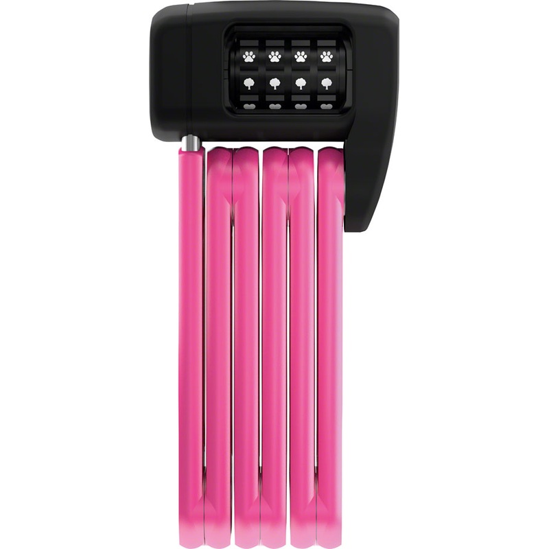 Abus BORDO Lite Mini 6055C/60 Folding Lock - Symbols Combination 2 5mm Pink