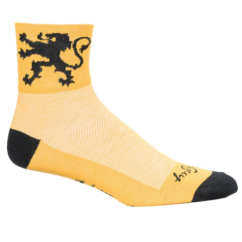 SockGuy Classic Lion of Flanders Socks - 3" Yellow Small/Medium