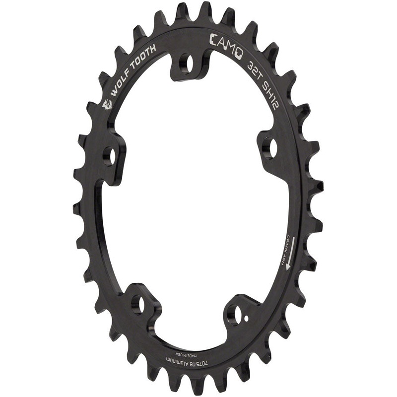 Wolf Tooth CAMO Aluminum Chainring - 30t Wolf Tooth CAMO Mount Requires 12-Speed Hyperglide+ Chain BLK