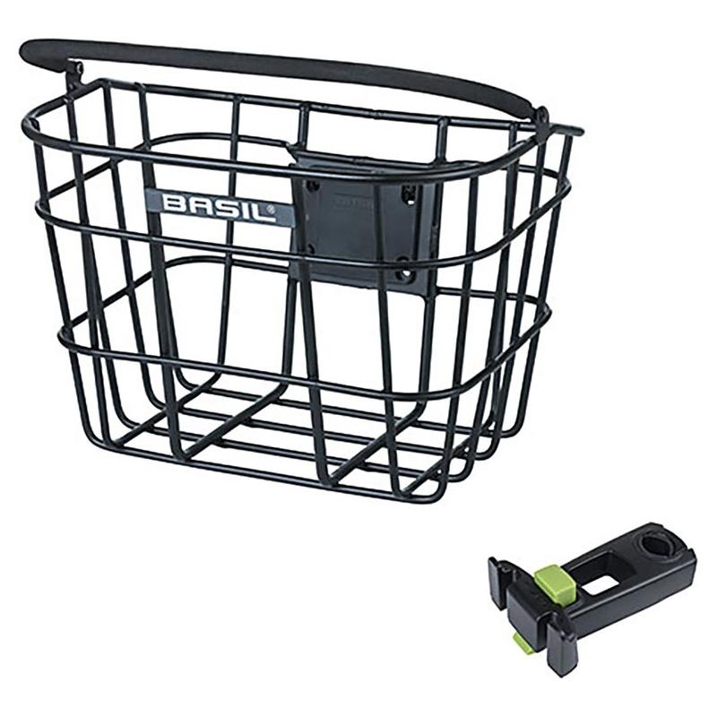 Basil, Bremen, Basket, Front, Aluminium, Black