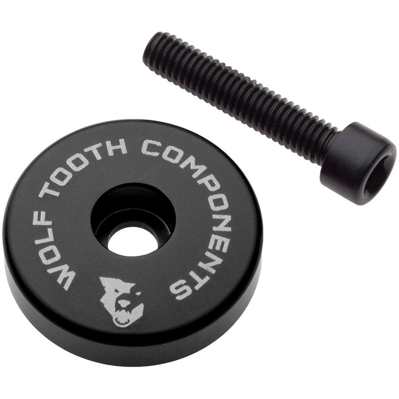 Wolf Tooth Ultralight Stem Cap with Integrated 5mm Spacer - Black