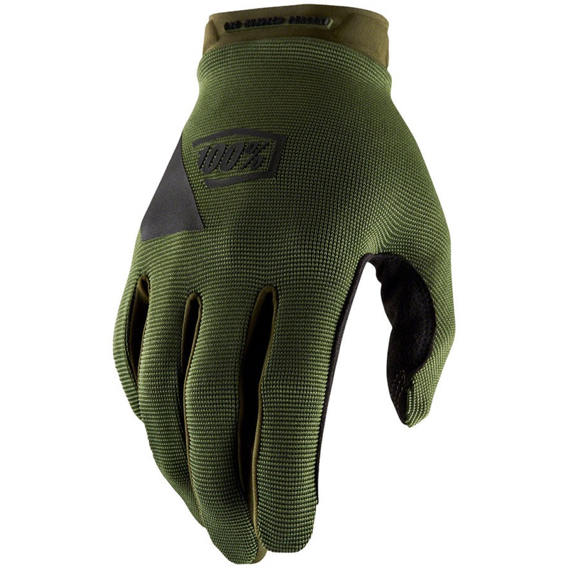 100% Ridecamp Gloves - Army Green/Black Full Finger Small