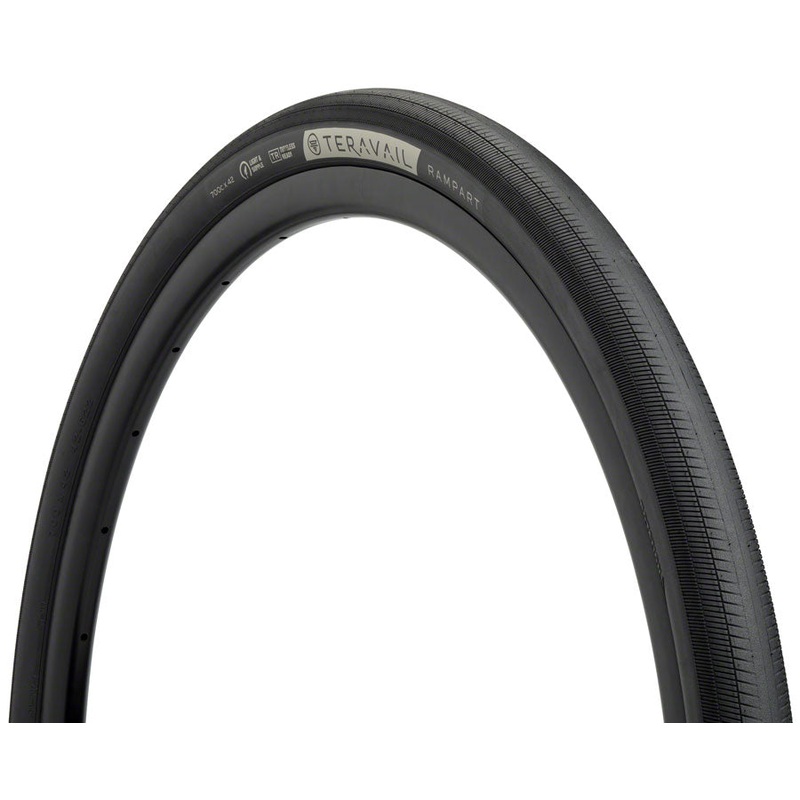 Teravail Rampart Tire - 700 x 42 Tubeless Folding Black Durable