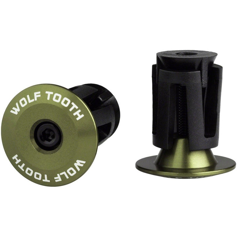 Wolf Tooth Alloy Bar End Plugs - Olive