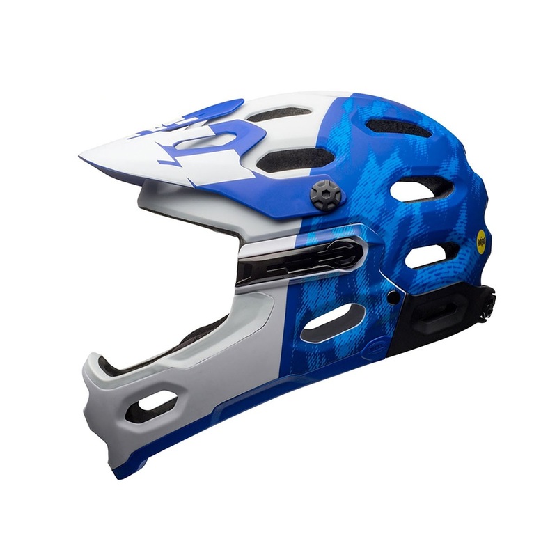 Bell Super 3R MIPS Full Face Helmet - Matt Blue-White