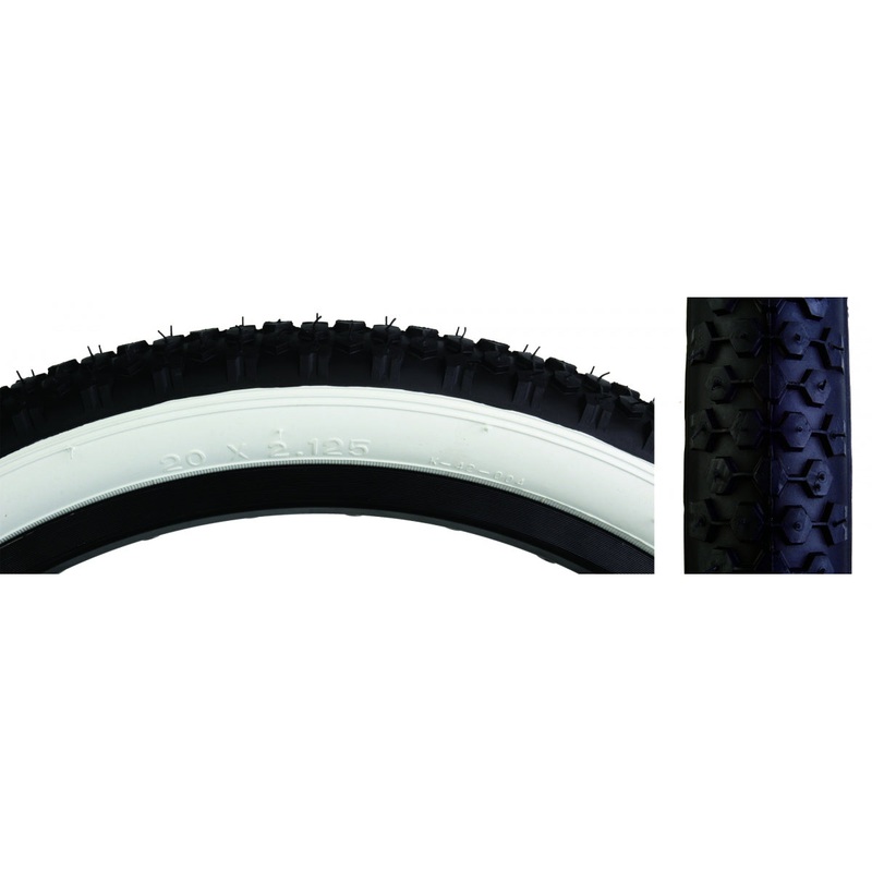 Tire Sunlite 20X2.125 Black/Wh Studded K42 Wire