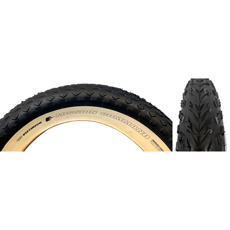 Tire Vee Mission Command 20X4.0 Black/Tan Wire/26 Enduro/Over Ride E50