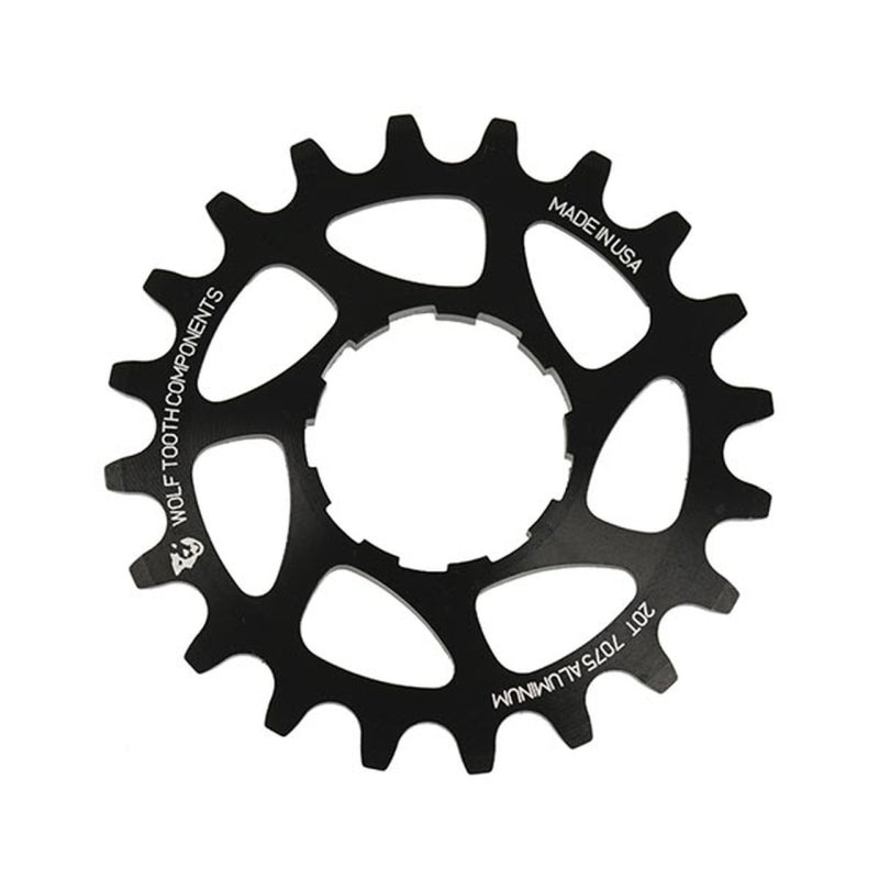 Wolf Tooth Single Speed Aluminum Cog - 20t Compatible with 3/32 Chains Black