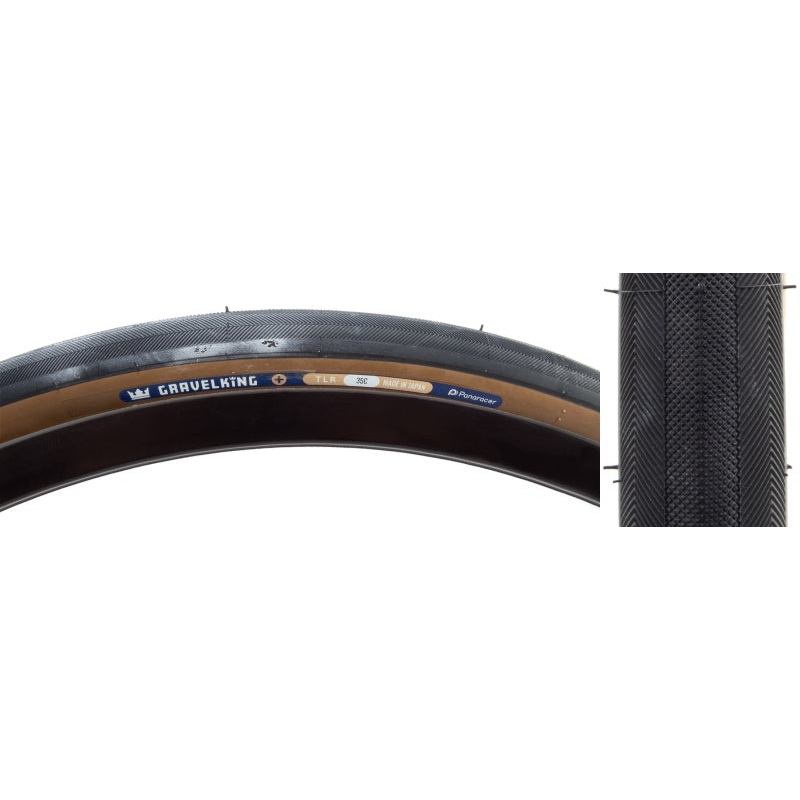 Panaracer GravelKing Slick Plus Tire - 700 x 40 Tubeless Folding Black/Brown