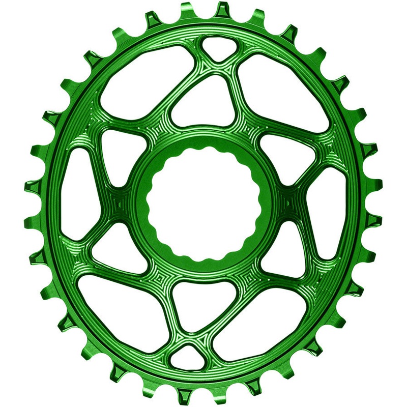 absoluteBLACK Oval Narrow-Wide Direct Mount Chainring - 32t CINCH Direct Mount 3mm Offset Green