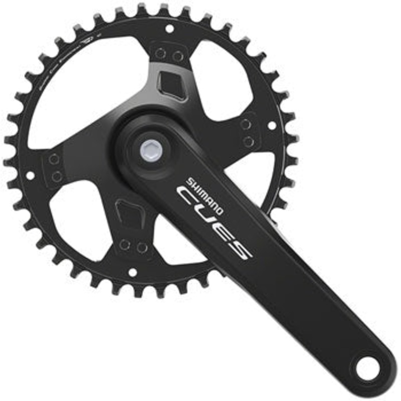 CUES FC-U4000-1 Crankset - 175mm 9/10/11-Speed 40t Riveted Square Taper JIS Spindle Interface BLK