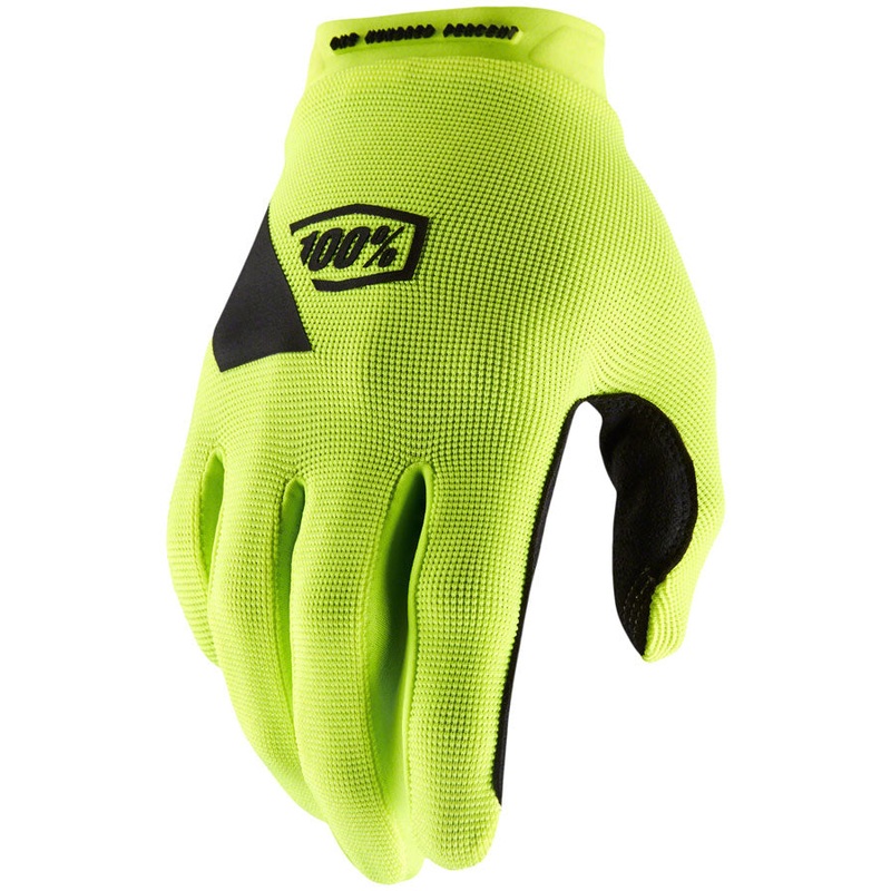 100% Ridecamp Gloves - Flourescent Yellow/Black Full Finger Womens X-Large