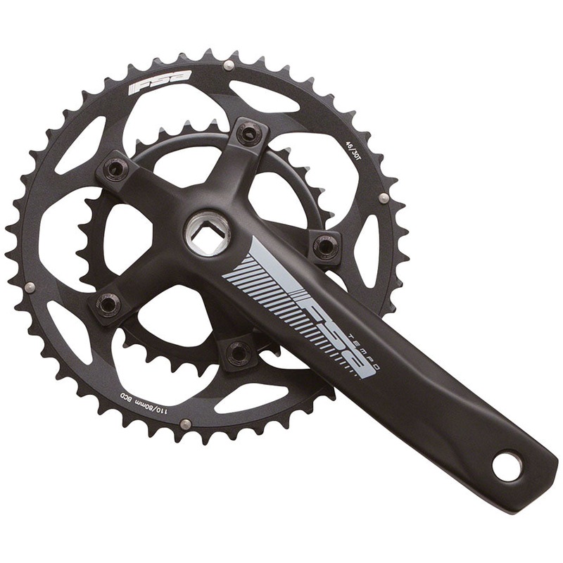 Full Speed Ahead Tempo Crankset - 165mm 10/11-Speed 46/30t JIS Spindle Interface BLK