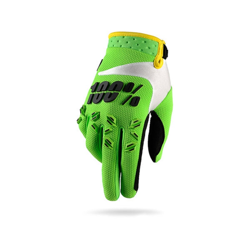 100% Airmatic BMX Race Gloves-Lime Green