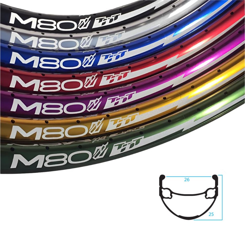 20" (406mm) TNT M80 Double Wall Rim - 36H - Green Anodized