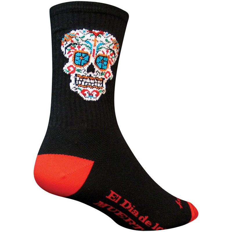 SockGuy Crew El Dia Socks - 6" Black Small/Medium