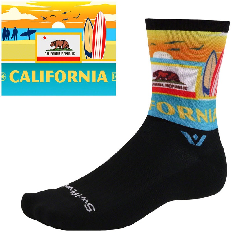 Swiftwick Vision Impression National Park Crew Socks - 6" California Small