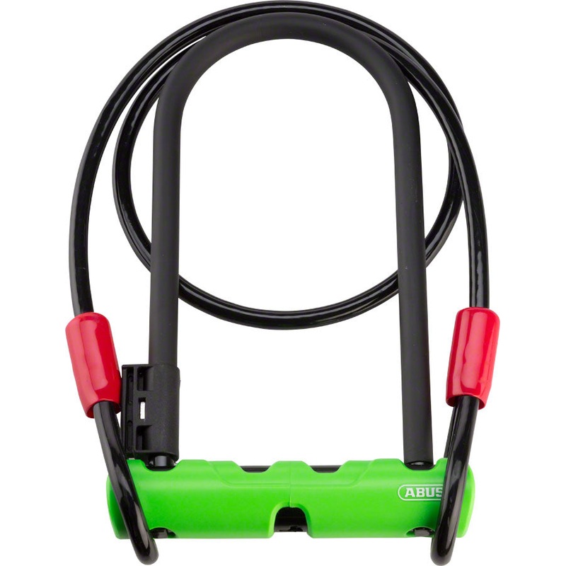 Abus Ultra 410 U-Lock - 3.9 x 9" Keyed Black/Green Includes Cobra cable