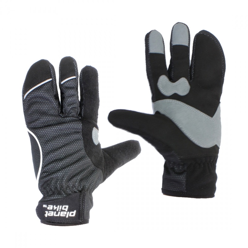 Planet Bike Aquilo Fall Windproof Full Finger Cycling Gloves  Unisex, Reinforced Tips, Fleece Lining, Reflective Piping, Comfortable Stretch Materials