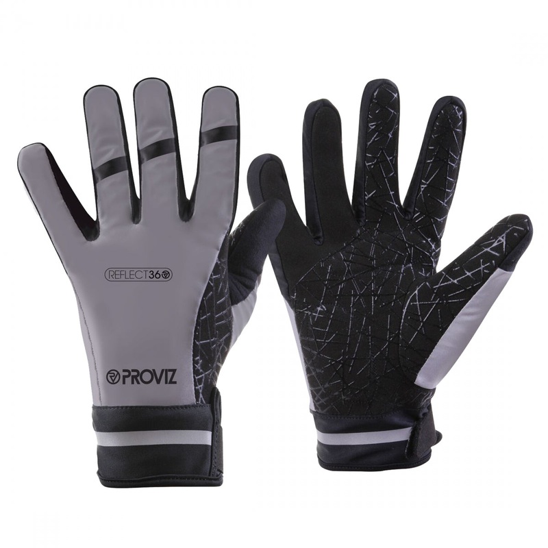 Proviz Reflect360 Waterproof Reflective Cycling Gloves  Unisex All-Weather, Padded, Silicone Grip, Ultra-Bright Reflective Technology & Adjustable Cuffs
