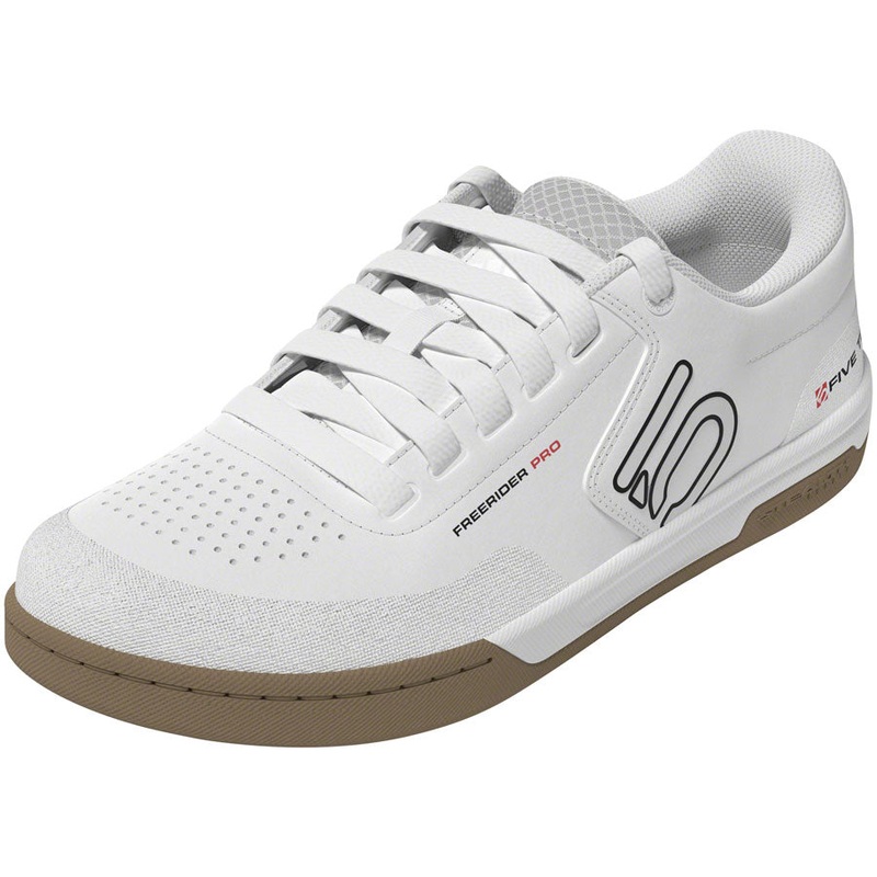 Five Ten Freerider Pro Flat Shoes - Mens FTWR White/Core Black/Red 7.5