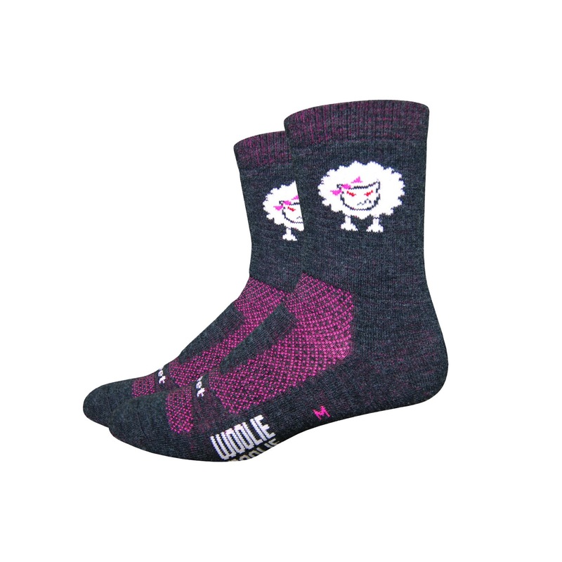 DeFeet Woolie Boolie 4" Baaad Sheep Socks 7-9 Charcoal