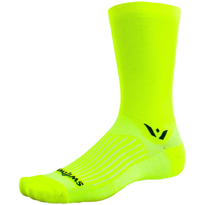 Swiftwick Aspire Crew Socks - 7" Hi-Viz Yellow Large