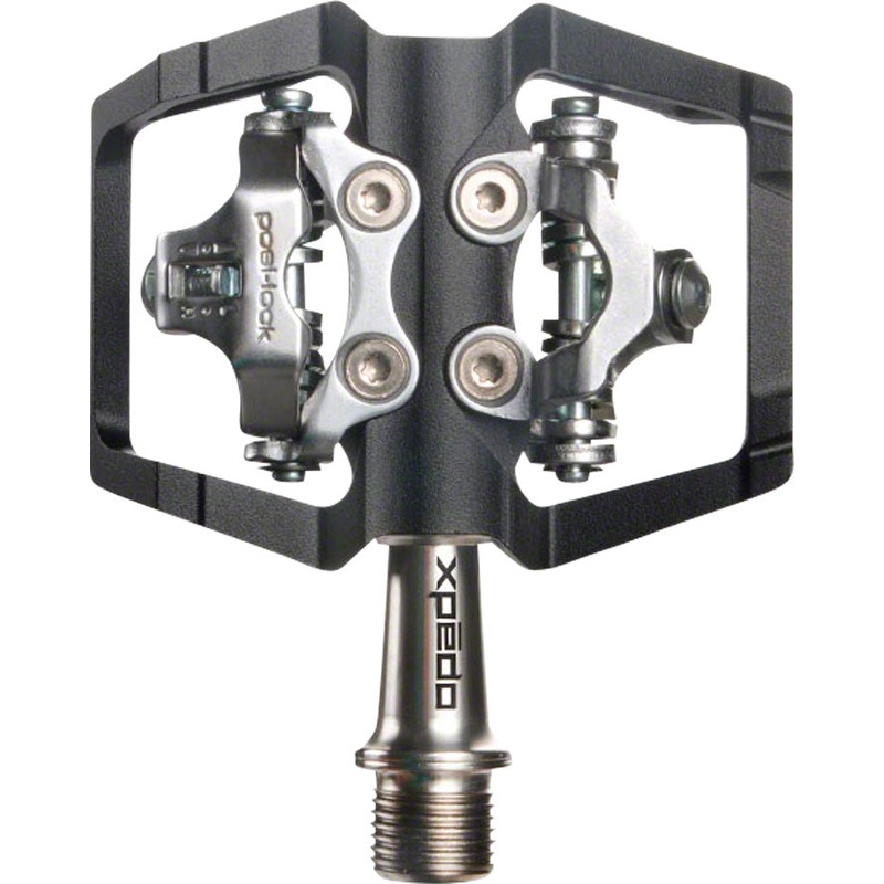 Xpedo Baldwin Pedals - Dual Sided Clipless with Platform, Aluminum, 9/16", Black, Titanium