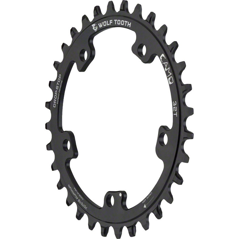 Wolf Tooth CAMO Aluminum Chainring - 32t, Wolf Tooth CAMO Mount, Drop-Stop A, Black