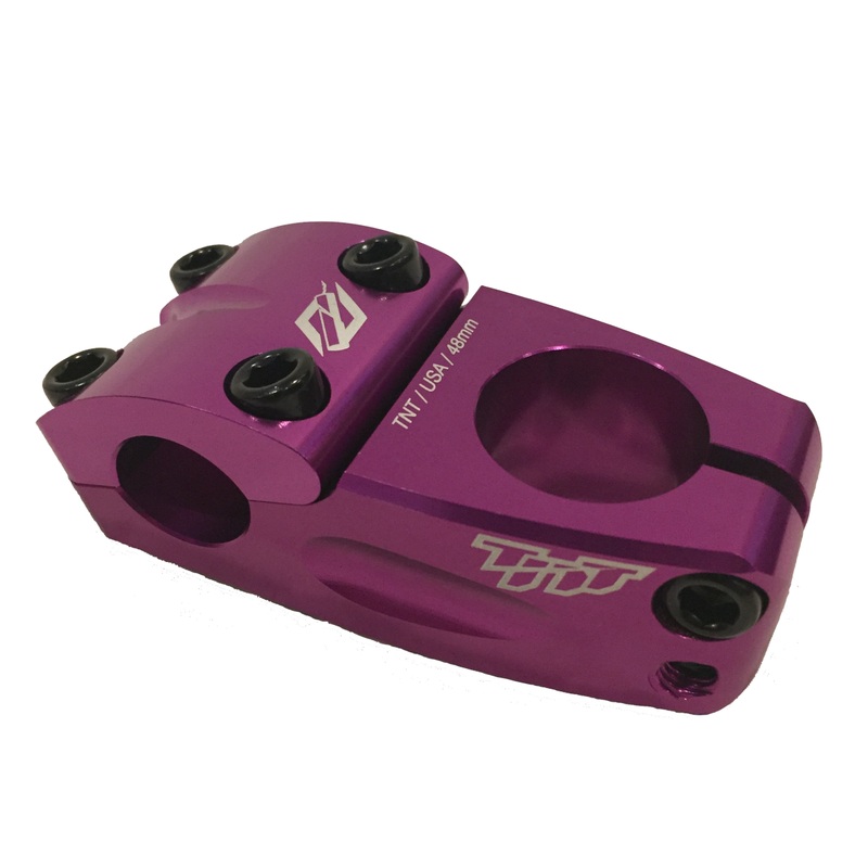 TNT Threadless BMX Race Stem - 48mm - Purple - USA Made