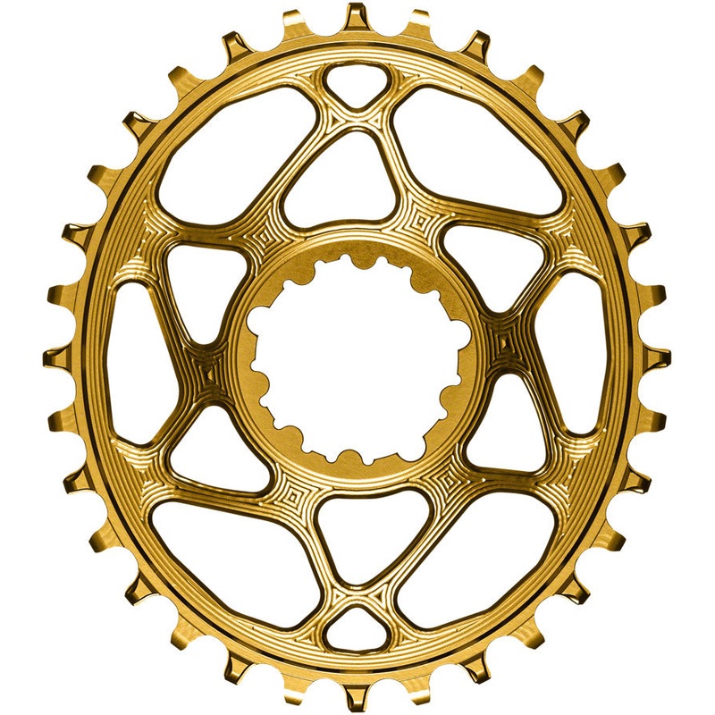 absoluteBLACK Oval Narrow-Wide Direct Mount Chainring - 32t SRAM 3-Bolt Direct Mount 3mm Offset Gold