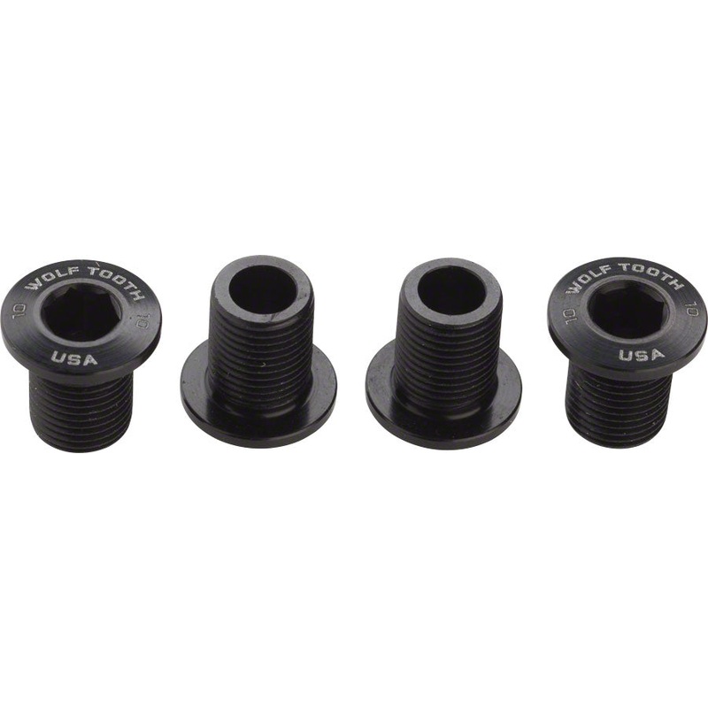Wolf Tooth Set of Chainring Bolts for 104 x 30T Ring (10 mm long) 4-Pieces Black