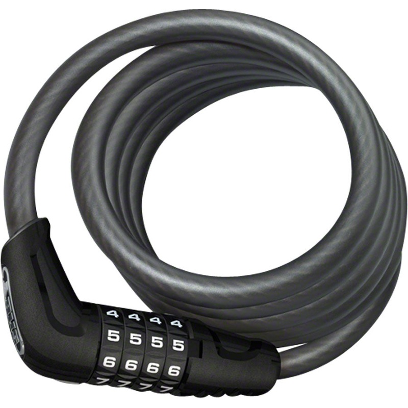 ABUS Numero 5510 Combination Coiled Cable Lock 180cmx10mm With Mount Black combo