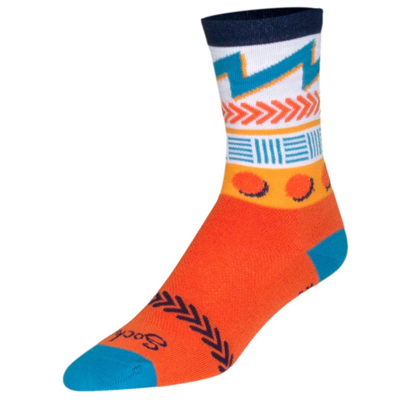 SockGuy Crew Doodle Socks - 6" Orange Large/X-Large