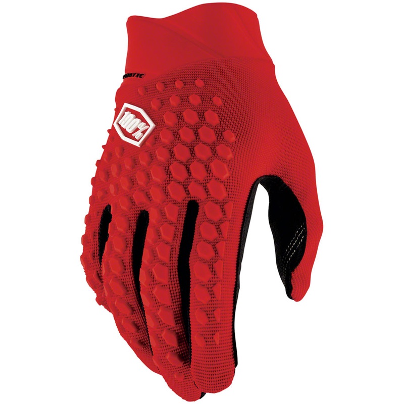 100% Geomatic Gloves - Red Full Finger Mens Medium