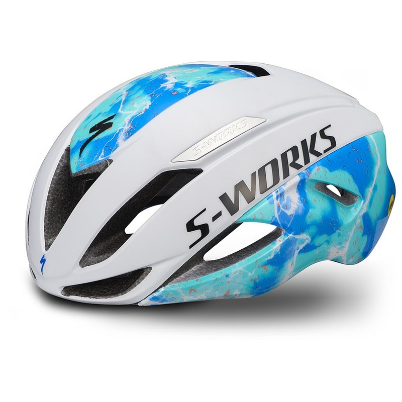 Specialized S-Works evade ii angi mips matte dove grey/gloss cobalt blue/lagoon blue/vivid coral l