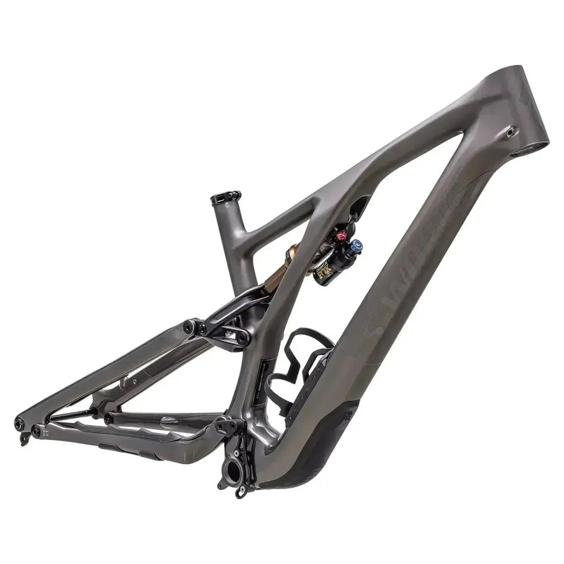2023 Specialized S-Works Stumpjumper EVO Frameset - Satin / Gloss Black Pearl / Brushed Black Chrome