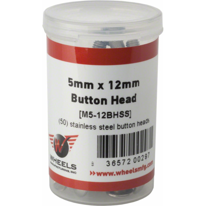Wheels Manufacturing Wheels Manufacturing M5 x 12mm Button Head Cap Screw Stainless Steel Bottle/50