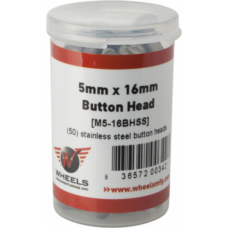 Wheels Manufacturing Wheels Manufacturing M5 x 16mm Button Head Cap Screw Stainless Steel Bottle/50